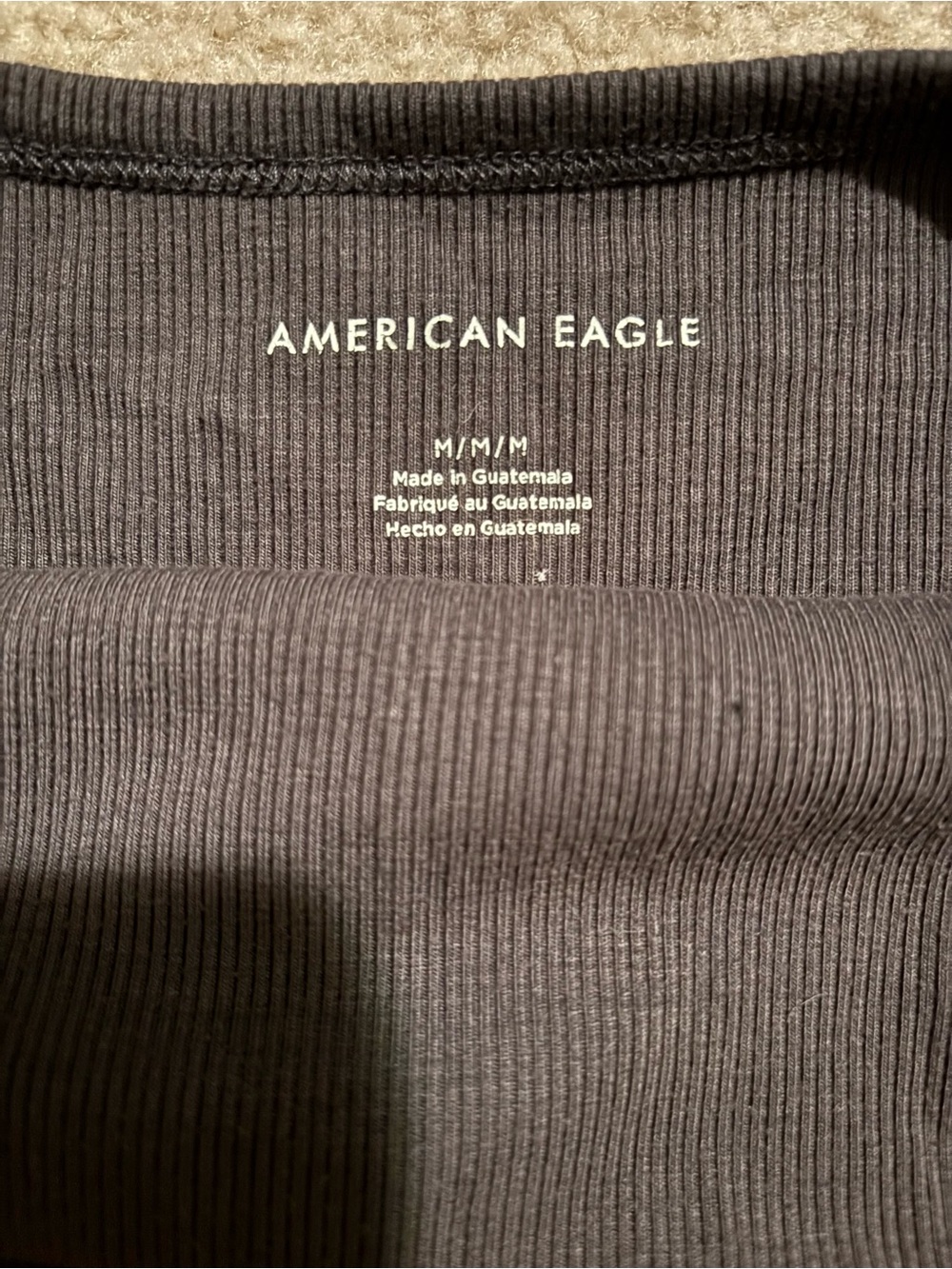 American Eagle Outfitters Charcoal Ribbed Halter Tank - Picture 2 of 2